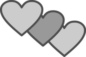 Heart Line Filled Greyscale Icon Design vector