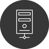 Server Line Inverted Icon Design vector