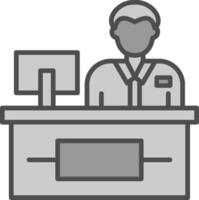 Cashier Line Filled Greyscale Icon Design vector