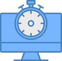 High Speed Communication Line Filled Blue Icon vector