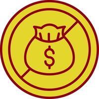 No Money Vintage Icon Design vector