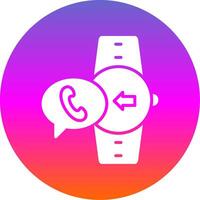 Incoming Call Glyph Gradient Circle Icon Design vector