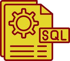 Sql File Vintage Icon Design vector