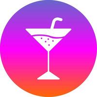 martini glifo degradado circulo icono diseño vector