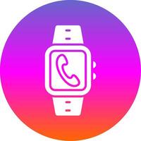 Incoming Call Glyph Gradient Circle Icon Design vector