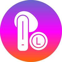 Earbud Glyph Gradient Circle Icon Design vector