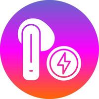 Earbud Glyph Gradient Circle Icon Design vector