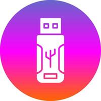 Flash Drive Glyph Gradient Circle Icon Design vector