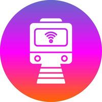 Train Glyph Gradient Circle Icon Design vector