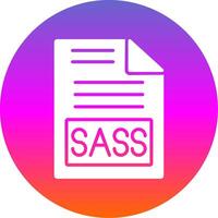 Sass Glyph Gradient Circle Icon Design vector