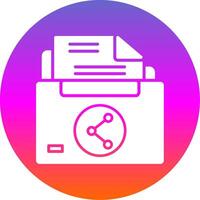 Sharing File Glyph Gradient Circle Icon Design vector
