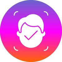 Facial Recognition Glyph Gradient Circle Icon Design vector