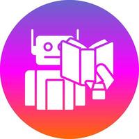 Robot Glyph Gradient Circle Icon Design vector