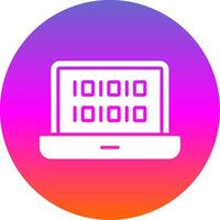 Binary Code Glyph Gradient Circle Icon Design vector