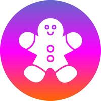 Gingerbread Man Glyph Gradient Circle Icon Design vector