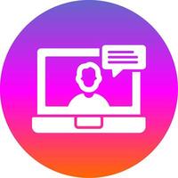 OnLine Circle Multi Circle chat Glyph Gradient Circle Icon Design vector