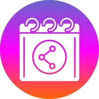 Shared Calender Glyph Gradient Circle Icon Design vector