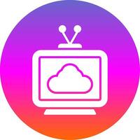 Television Glyph Gradient Circle Icon Design vector