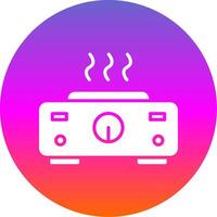 Hot Plate Glyph Gradient Circle Icon Design vector