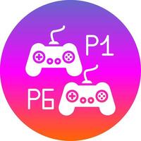 Player Versus Player Glyph Gradient Circle Icon Design vector