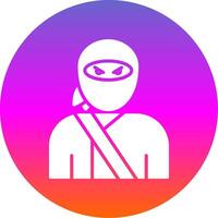 Ninja Glyph Gradient Circle Icon Design vector