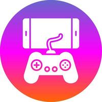 Mobile Game Glyph Gradient Circle Icon Design vector