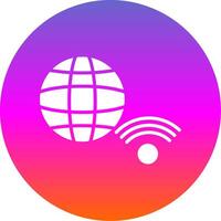 Internet Connection Glyph Gradient Circle Icon Design vector