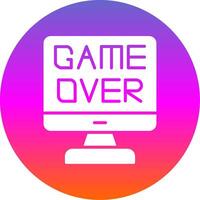 Game Over Glyph Gradient Circle Icon Design vector