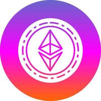 Ethereum Coin Glyph Gradient Circle Icon Design vector