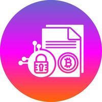 bitcoin tecnología glifo degradado circulo icono diseño vector