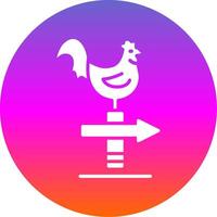 Chicken Glyph Gradient Circle Icon Design vector