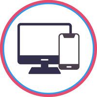 Responsive Devices Flat Circle Icon vector