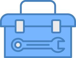 Tool Box Line Filled Blue Icon vector