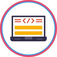 Html Code Flat Circle Icon vector