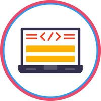 Html Code Flat Circle Icon vector