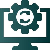 datos Procesando glifo degradado icono vector