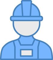 Electrician Line Filled Blue Icon vector