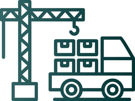 Loader Work Line Gradient Icon vector