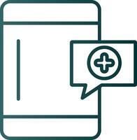 OnLine Gradient Medical Help Line Gradient Icon vector