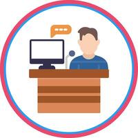 Analyst Flat Circle Icon vector