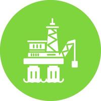 Offshore Platform Multi Color Circle Icon vector