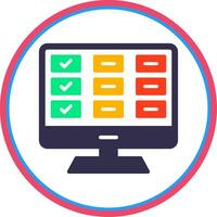 Task List Flat Circle Icon vector