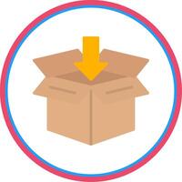 Open Box Flat Circle Icon vector