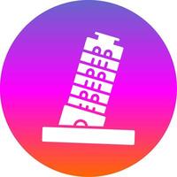 Pisa torre glifo degradado circulo icono diseño vector