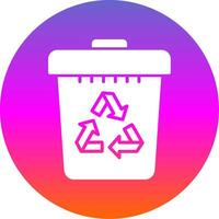 Recycle Bin Glyph Gradient Circle Icon Design vector