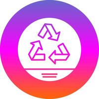 Recycle Glyph Gradient Circle Icon Design vector
