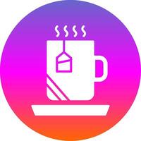 Hot Tea Glyph Gradient Circle Icon Design vector