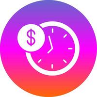 Time Is Money Glyph Gradient Circle Icon Design vector