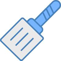 Spatula Line Filled Blue Icon vector