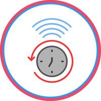 Clock Flat Circle Icon vector
